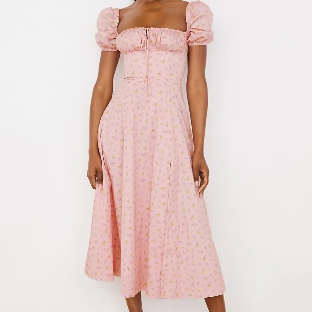 House of CB Pink Floral Midi Dress - Picture 15 of 16